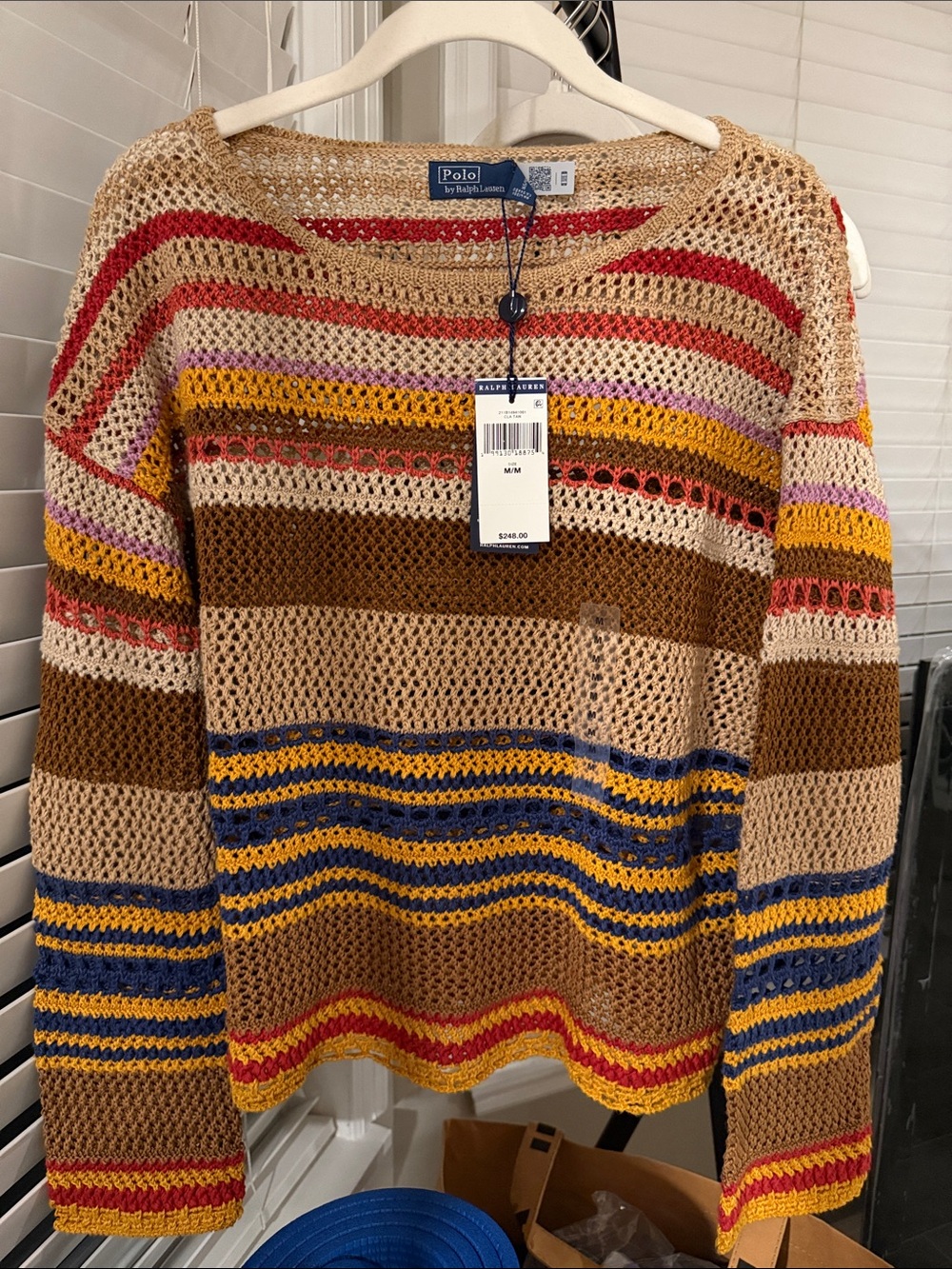 Polo Ralph Lauren Multicolor Open-Knit Stripe Sweater - Picture 5 of 8